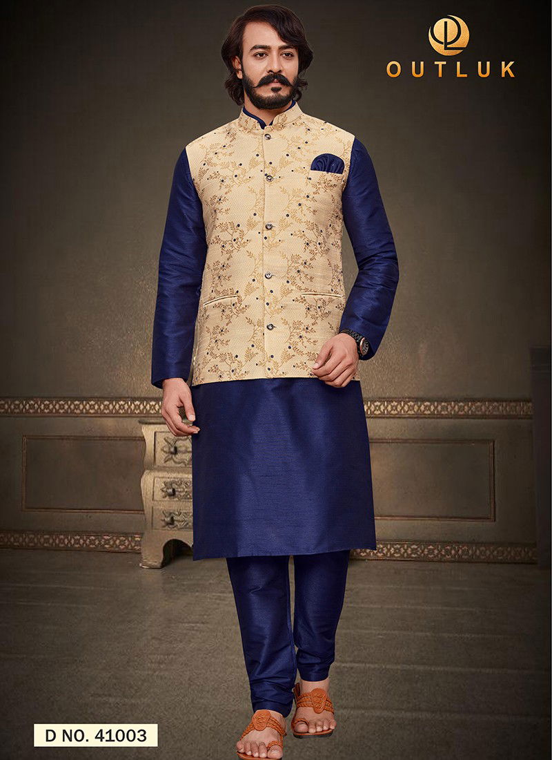 Outluk Vol 41 Festive Wear Wholesale Kurta Pajama With Jacket Mens Collection